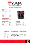 Yuasa 12V 30Ah 300A SMF Battery - YBX3009 - 4 Year Warranty