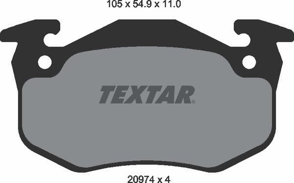 Citroën Peugeot Renault, Brake Pad Set - Textar 2097401