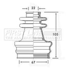 First Line Cv Joint Boot Kit  - FCB2417 fits Rover Group/GM - Inner