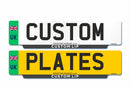 Pair of Standard Lipped Travel Electric Vehicle Aluminium Eco Number Plates 520 X 127