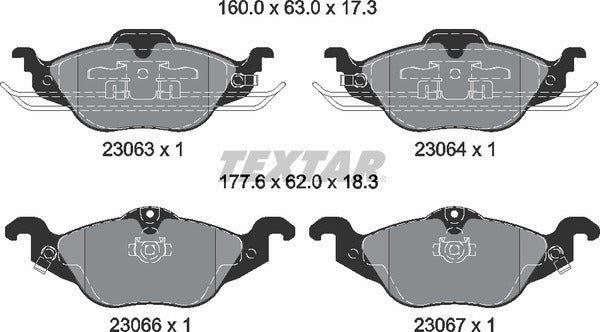 Chevrolet Opel Vauxhall, Brake Pad Set - Textar 2306302