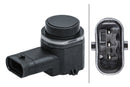 HELLA 6PX 358 141-541 Sensor, parking distance control - angled - 3-pin connector - Plugged
