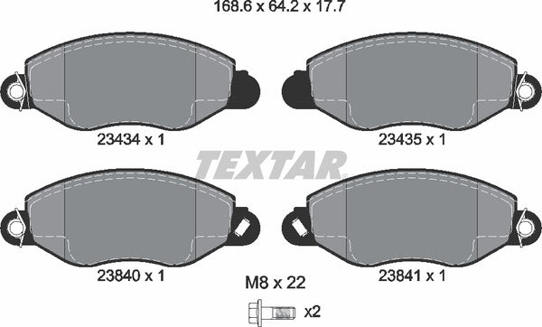 Ford, Brake Pad Set - Textar 2343401