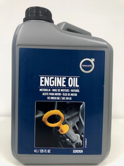 Genuine Volvo 0W20 Engine Oil 4ltrs - 31392924