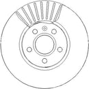 Disctech Brake Disc (Single) - Fits Alfa romeo, Volvo - ABD3815 - Front Axle