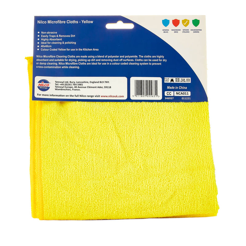 Nilco Microfibre Cloths Yellow - 5 Pack - TETNCA011
