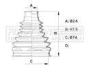 First Line Cv Joint Boot Kit  - FCB6120 fits Fiat Panda Mk3 4x4