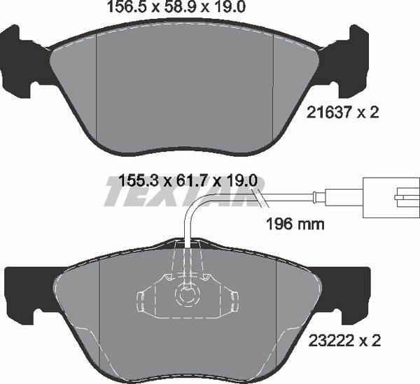 Textar Brake Pad Set - 2163702