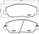 Mintex Brake Pad Set fits -Hyundai Kia Ssangyong MDB2777 (also fits other vehicles)