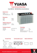 Yuasa 12V 80Ah 780A EFB Start Stop Battery - YBX7335 - 4 Year Warranty
