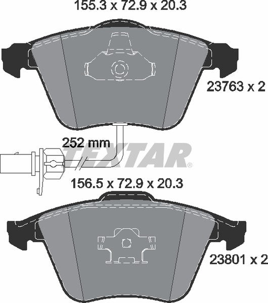 Audi Seat, Brake Pad Set - Textar 23763022360501
