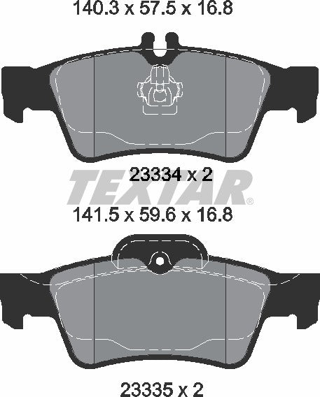 Mercedes-Benz, Brake Pad Set - Textar 2333403