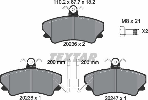 Textar Brake Pad Set - 2023602