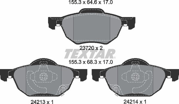 Honda, Brake Pad Set - Textar 2372001