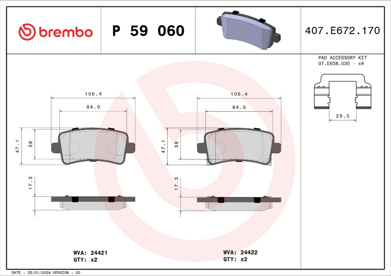Brembo Brake Pad Set - P59060