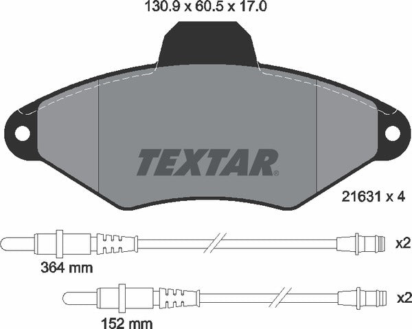 Textar Brake Pad Set - 2163102