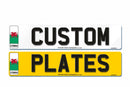 4D Pair of Aluminium Number Plates 520 X 111 Cymru|Standard