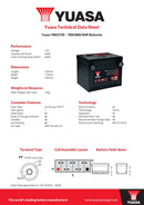 Yuasa YBX3750 - 750 SMF Car Battery - 4 Year Warranty
