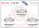 Brembo Brake Pad Set - P28034