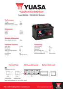Yuasa 12V 76Ah 680A SMF Battery - YBX3086 - 4 Year Warranty