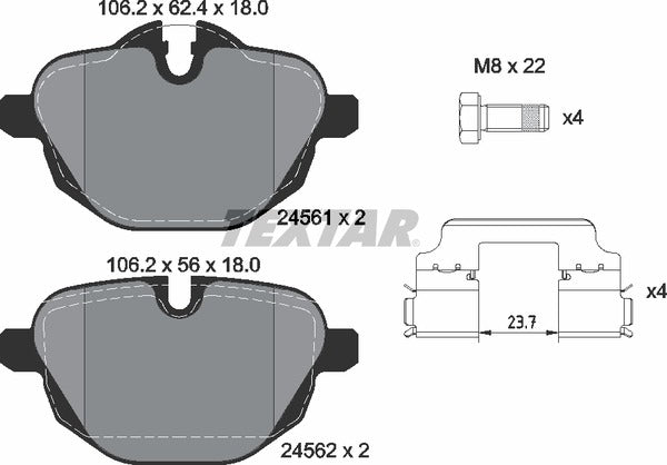 BMW, Brake Pad Set - Textar 2456101