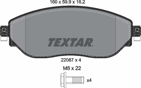 Fiat Nissan Opel Renault Vauxhall, Brake Pad Set - Textar 2208701