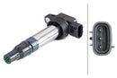HELLA 5DA 358 057-651 Ignition Coil - 3-pin connector - Bolted