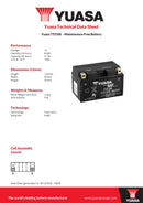 Yuasa 12V Maintenance Free VRLA Motorbike Battery - TTZ10S(CP) - 4 Year Warranty