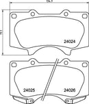 Mintex Brake Pad Set fits -Mitsubishi Toyota MDB2553 (also fits other vehicles)