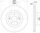 Mintex Brake Discs fits -Hyundai Kia V283:6 MDC2390C (also fits other vehicles)