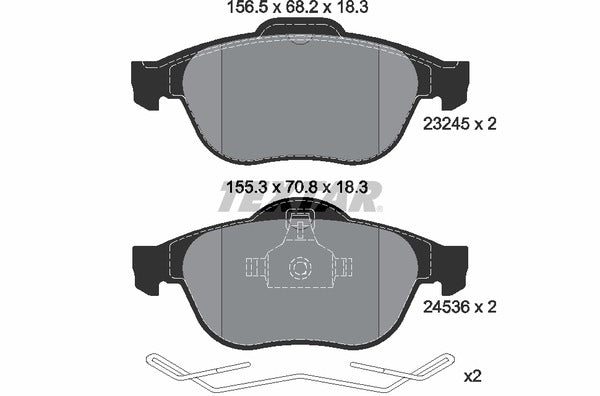 Renault, Brake Pad Set - Textar 24536012492201
