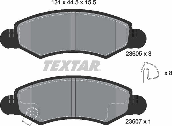 Opel Subaru Suzuki Vauxhall, Brake Pad Set - Textar 2360501