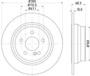 Mintex Brake Discs fits -MercedesBenz V300:5 MDC1633C (also fits other vehicles)