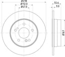 Mintex Brake Discs fits -Chrysler MercedesBenz V296:5 MDC855C (also fits other vehicles)