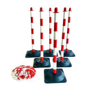 Prosol Barrier Chain & 6 Post Kit with Rubber Bases - R/W - RPK3610-RW