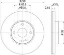 Mintex Brake Discs fits -Mazda V316:5 MDC2849C (also fits other vehicles)