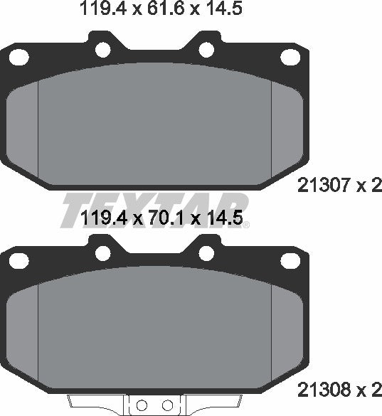 Textar Brake Pad Set - 2130701