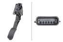 HELLA 6PV 009 978-761 Sensor, accelerator pedal position - for left-hand drive vehicles - 6-pin connec