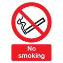 Signs & Labels No Smoking Sign - Rigid Polypropylene - 210mm x 148mm - FML02051R