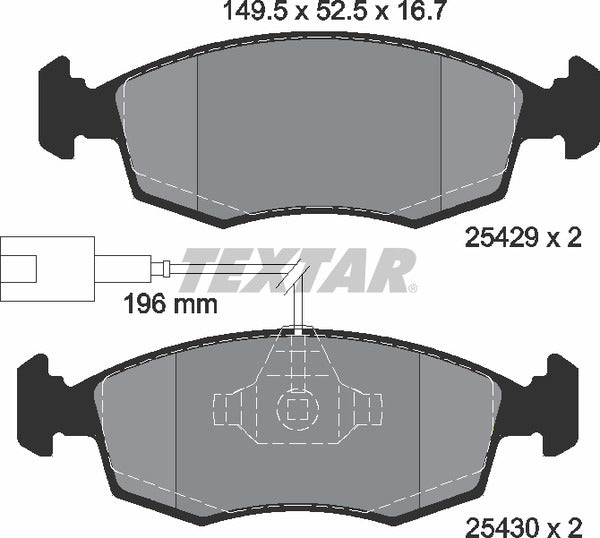 Fiat, Brake Pad Set - Textar 2542901