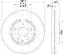 Mintex Brake Discs fits -Mazda V256:4 MDC2837C (also fits other vehicles)