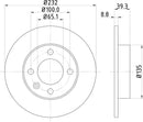 Mintex Brake Discs fits -Seat VW S232:4 MDC1470 (also fits other vehicles)