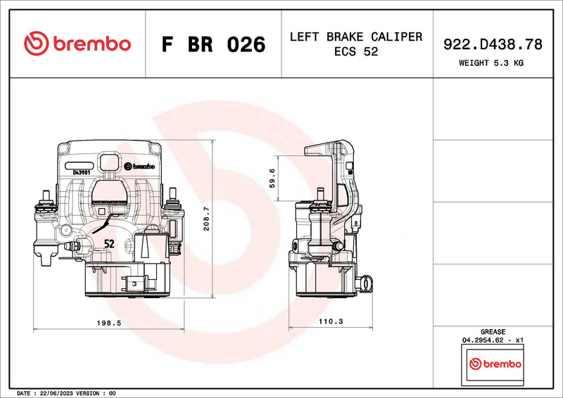 Brembo F BR 026 LCV brake calipers for commercial vehicles - FBR026