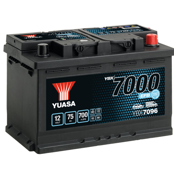 Yuasa 12V 75Ah 700A EFB Start Stop Battery - YBX7096 - 4 Year