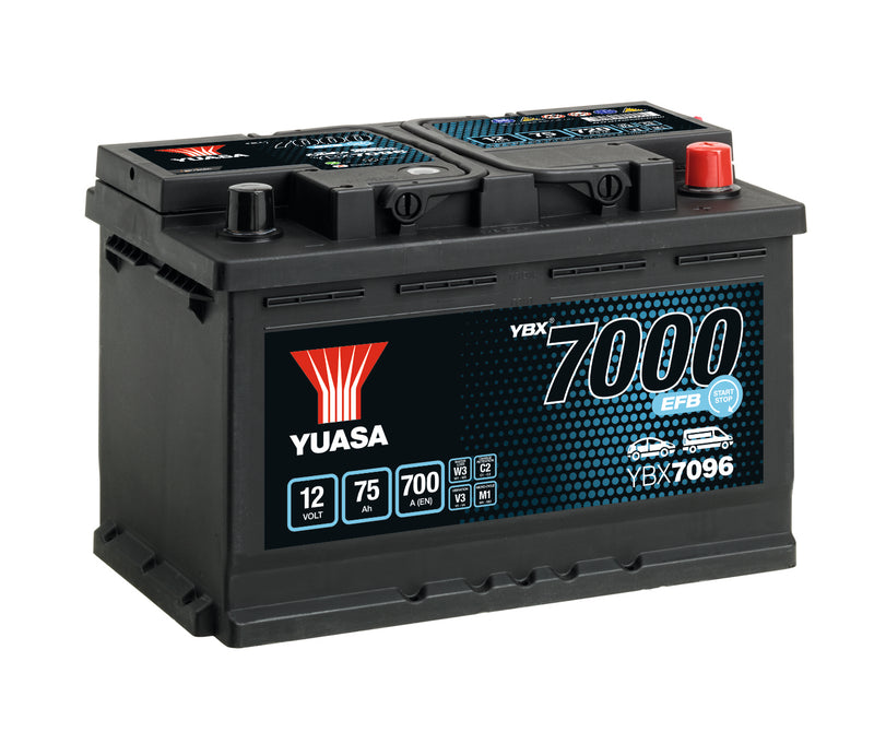 Yuasa 12V 75Ah 700A EFB Start Stop Battery - YBX7096 - 4 Year