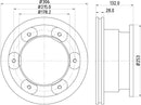 Mintex Brake Discs fits -Iveco V330:5 MDC1934 (also fits other vehicles)