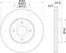 Mintex Brake Discs fits -Nissan S262:5 MDC2365 (also fits other vehicles)