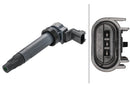 HELLA 5DA 358 168-451 Ignition Coil - 12V - 2-pin connector - Bayonet