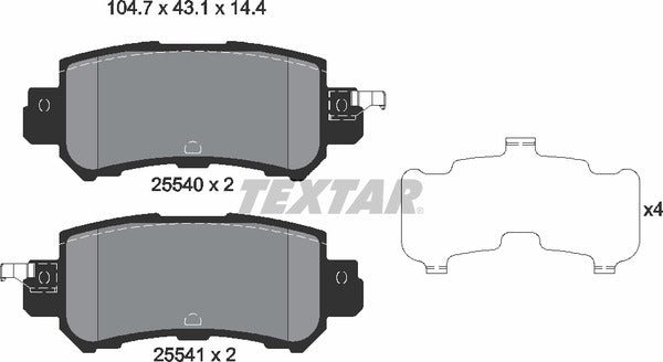 Mazda, Brake Pad Set - Textar 2554001
