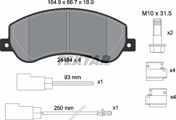 Ford, Brake Pad Set - Textar 2448401